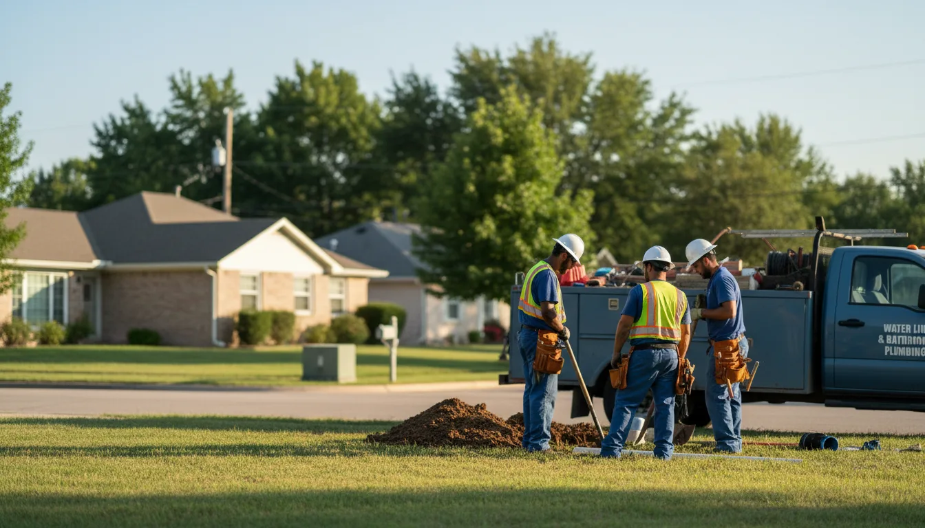 Residential water line and bathroom plumbing service in Wilmore, KS